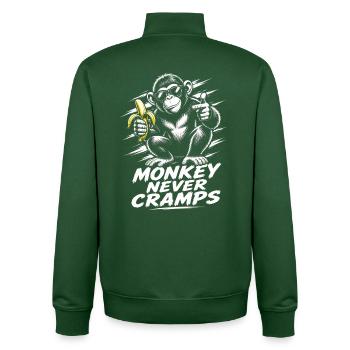 AFFE BEKOMMT NIE KRAMPFE Fitness Banana Sportshirt - Unisex Organic Zip Sweatshirt von Stanley/Stella - Flaschengrün - Hinten - AI Model Male 185 dark (185cm)