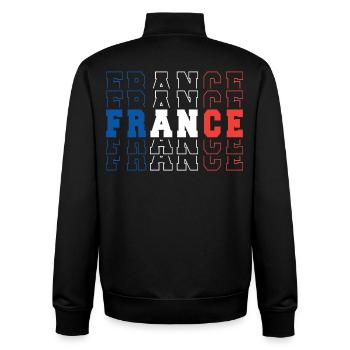 France Football Fan Flag Blue White Red Sport - Unisex Organic Zip Sweatshirt by Stanley/Stella - black - Back - AI Model Male 185 light (185cm)