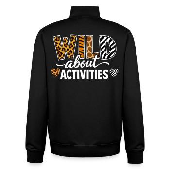 Wild About Activities Safari Animal Print Design - Unisex Organic Zip Sweatshirt by Stanley/Stella - black - Back - AI Model Male 185 light (185cm)