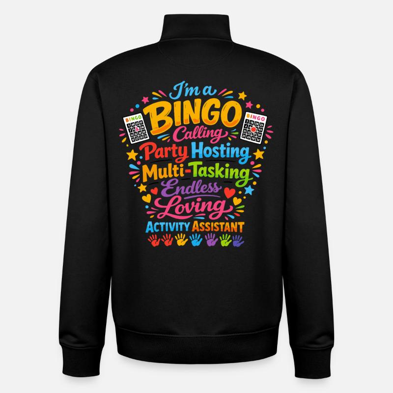 Animation Assistant Bingo Activities Gift - Unisex Organic Zip Sweatshirt by Stanley/Stella - black