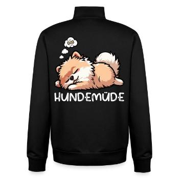 Hundemüde Zwergspitz Zwergspitze Spitzhund Spitz - Unisex Organic Zip Sweatshirt von Stanley/Stella - Schwarz - Hinten - AI Model Male 185 light (185cm)