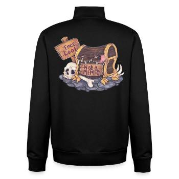 Definitely Not A Mimic RPG Roleplaying Fantasy - Unisex Organic Zip Sweatshirt by Stanley/Stella - black - Back - AI Model Male 185 light (185cm)