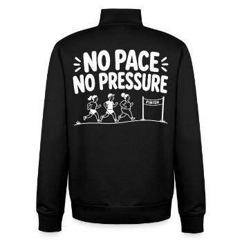 No Pace No Pressure - Unisex Organic Zip Sweatshirt by Stanley/Stella - black - Back - AI Model Male 185 light (185cm)