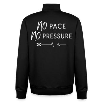 No Pace No Pressure - Unisex Organic Zip Sweatshirt by Stanley/Stella - black - Back - AI Model Male 185 light (185cm)