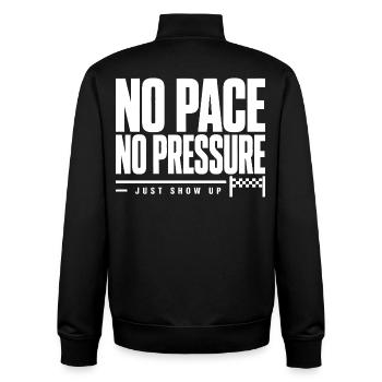 No Pace No Pressure - Unisex Organic Zip Sweatshirt by Stanley/Stella - black - Back - AI Model Male 185 light (185cm)