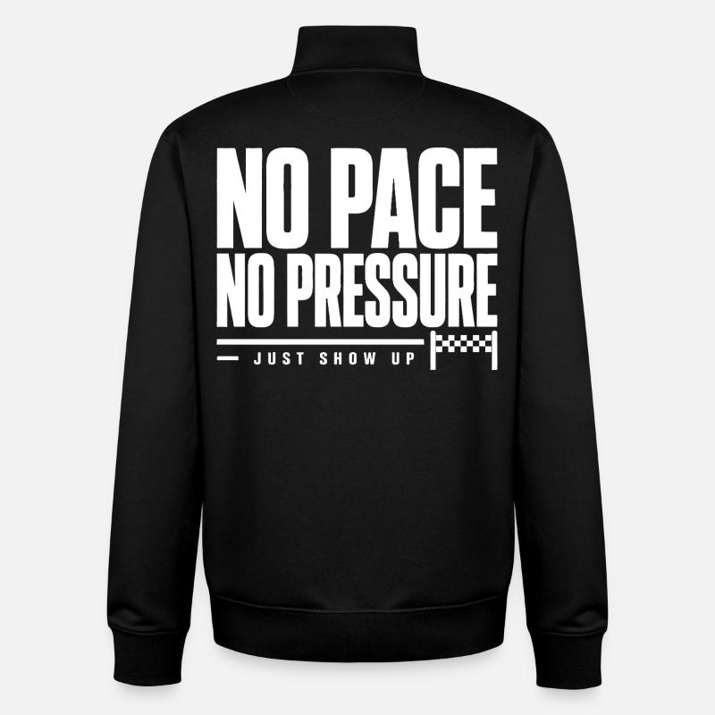 No Pace No Pressure - Unisex Organic Zip Sweatshirt by Stanley/Stella - black