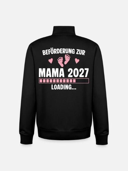 Beförderung zur Mama 2027 - Loading Schwanger - Unisex Organic Zip Sweatshirt von Stanley/Stella - Schwarz