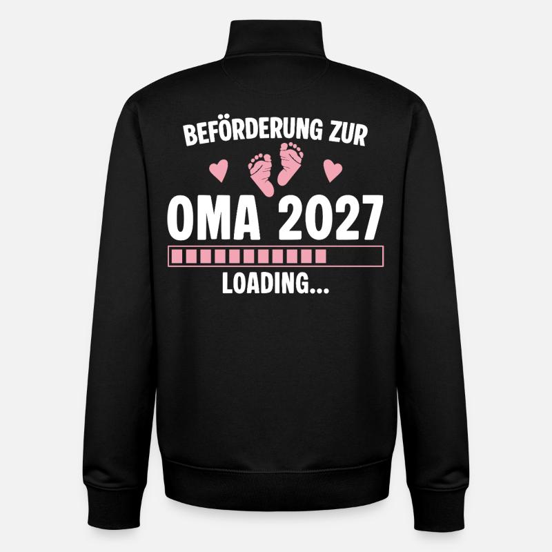 Beförderung zur Oma 2027 - Loading Nachwuchs - Unisex Organic Zip Sweatshirt von Stanley/Stella - Schwarz
