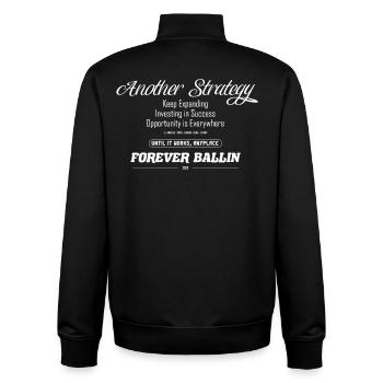 Une autre stratégie pour toujours - Sweat zippé unisexe en coton bio Stanley/Stella - noir - Dos - AI Model Male 185 light (185cm)