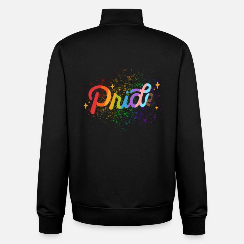Éclaboussure de peinture Pridemix - Sweat zippé unisexe en coton bio Stanley/Stella - noir