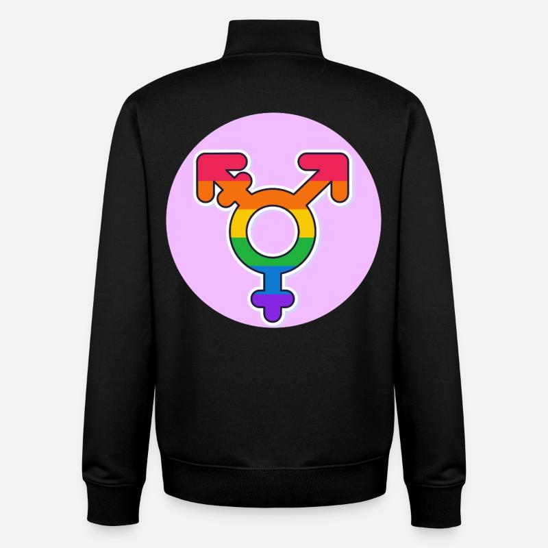 Transgender Pride Rainbow Symbol - Unisex Organic Zip Sweatshirt by Stanley/Stella - black