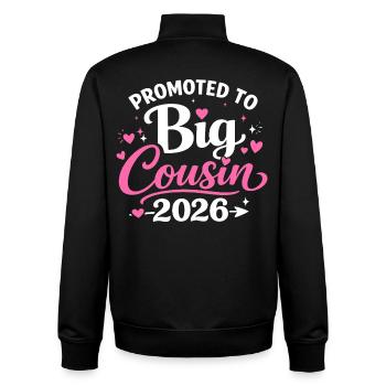 Adorable Cousin Design Hearts and Stars - Unisex Organic Zip Sweatshirt by Stanley/Stella - black - Back - AI Model Male 185 light (185cm)