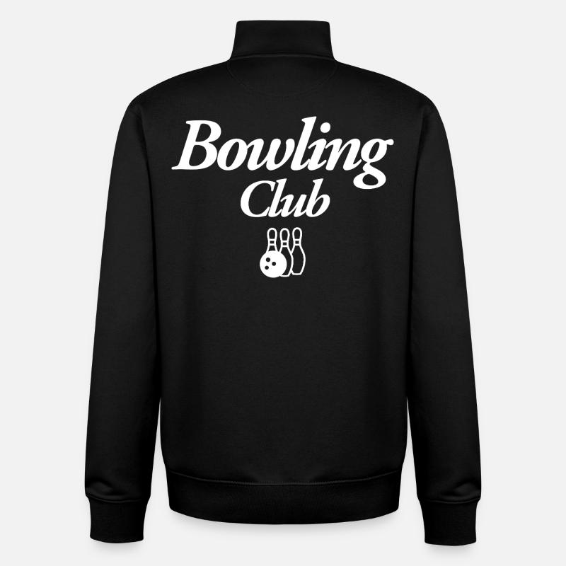 Bowling Club - Sweat zippé unisexe en coton bio Stanley/Stella - noir