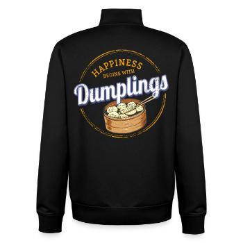 Dumpling Food Baozi Design Vintage Teigtasche - Unisex Organic Zip Sweatshirt von Stanley/Stella - Schwarz - Hinten - AI Model Male 185 light (185cm)