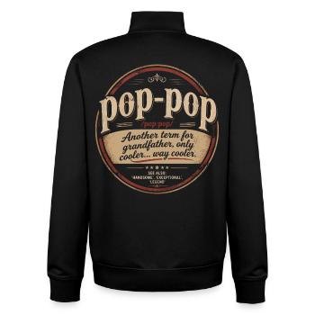 Pop-Pop Definition - Cool and Legendary Grandpa - Unisex Organic Zip Sweatshirt by Stanley/Stella - black - Back - AI Model Male 185 light (185cm)