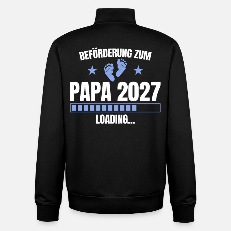 Beförderung zum Papa 2027 Loading - Vaterschaft - Unisex Organic Zip Sweatshirt von Stanley/Stella - Schwarz