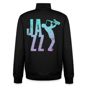 Jazz Saxo - Sweat zippé unisexe en coton bio Stanley/Stella - noir - Dos - AI Model Male 185 light (185cm)