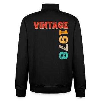 Millésime 1978 - Sweat zippé unisexe en coton bio Stanley/Stella - noir - Dos - AI Model Male 185 light (185cm)