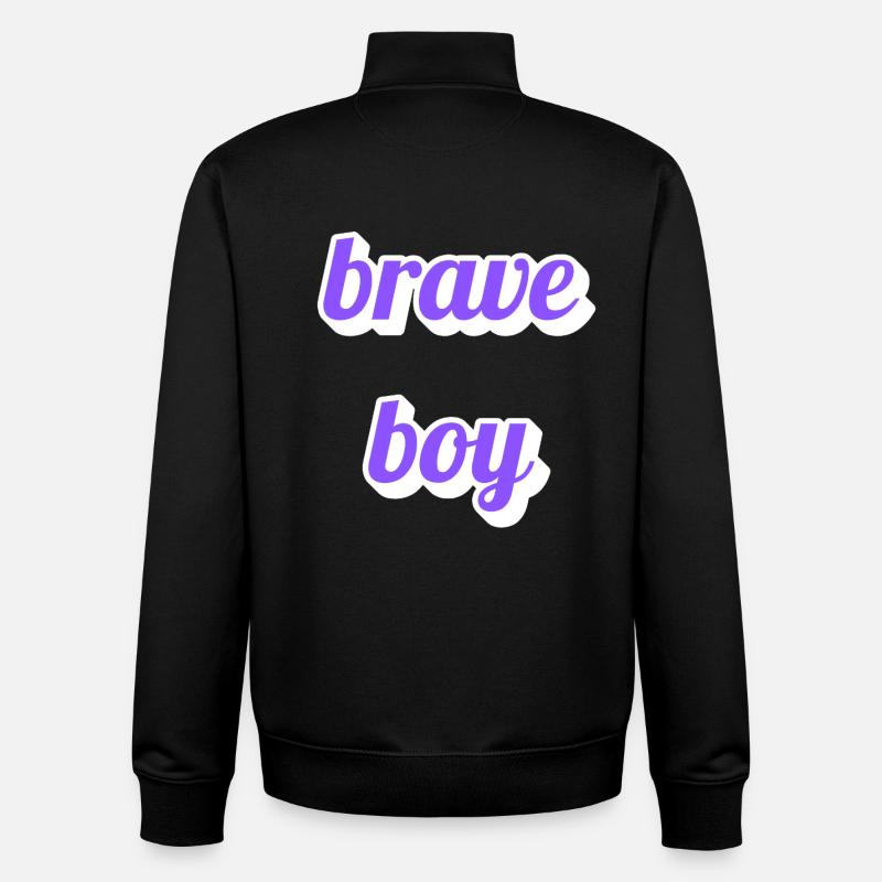 Brave Boy Schriftzug - Unisex Organic Zip Sweatshirt von Stanley/Stella - Schwarz