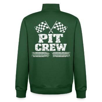Vintage Pit Crew Car Rennteam - Unisex Organic Zip Sweatshirt von Stanley/Stella - Flaschengrün - Hinten - AI Model Male 185 dark (185cm)