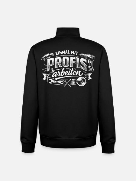 Einmal Mit Profis Arbeiten - Unisex Organic Zip Sweatshirt von Stanley/Stella - Schwarz