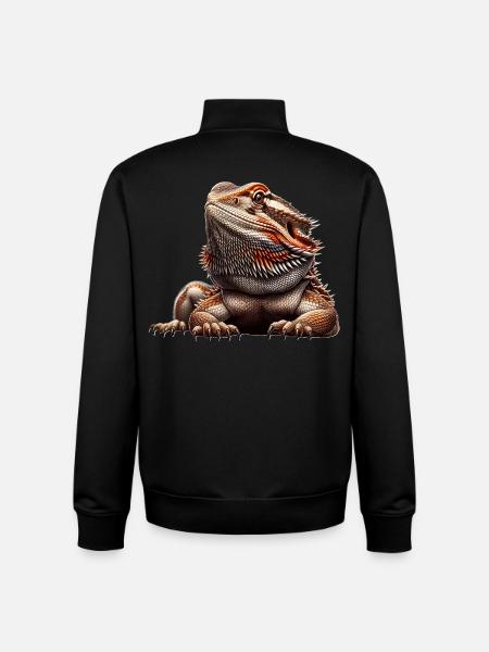 Bearded dragon - Unisex Organic Zip Sweatshirt by Stanley/Stella - black