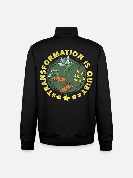 Dragonfly Dragonfly Transformation Is Quiet - Unisex Organic Zip Sweatshirt by Stanley/Stella - black