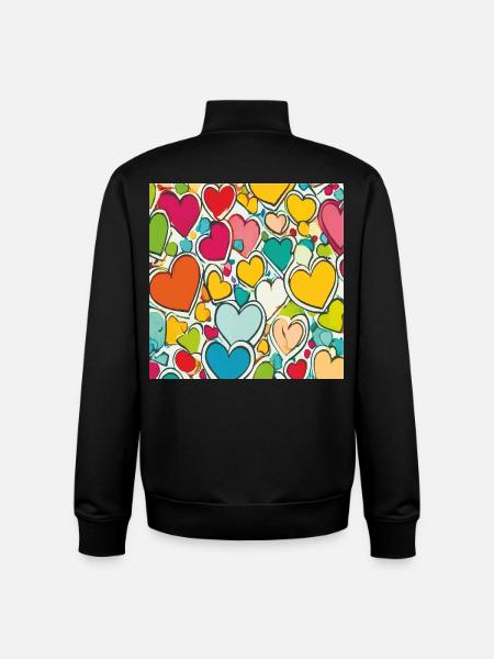 Herz als Aquarell - Unisex Organic Zip Sweatshirt von Stanley/Stella - Schwarz