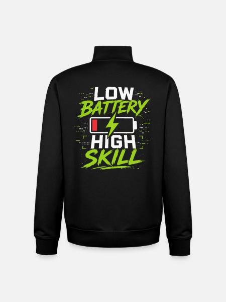 Low Battery High Skill - Unisex Organic Zip Sweatshirt by Stanley/Stella - black