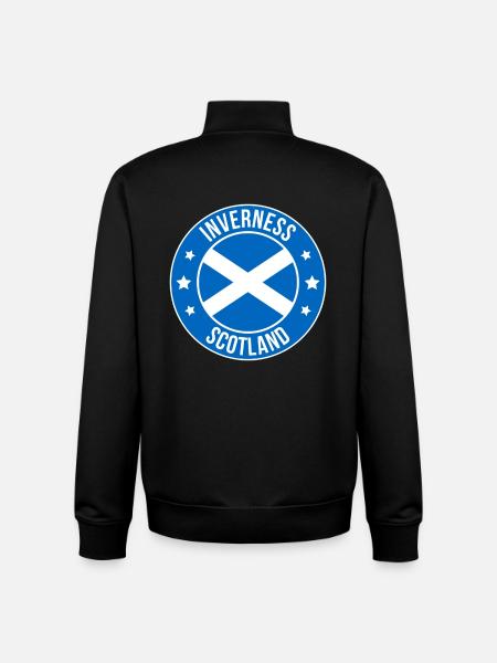 Inverness Scotland Crest Badge - Unisex Organic Zip Sweatshirt by Stanley/Stella - black