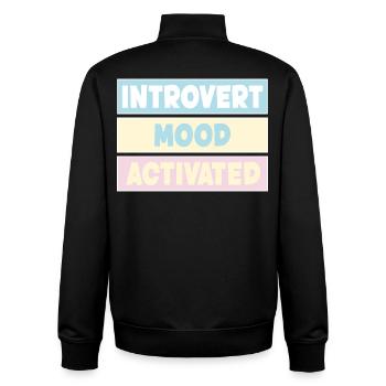 Introvert - Unisex Organic Zip Sweatshirt by Stanley/Stella - black - Back - AI Model Male 185 light (185cm)