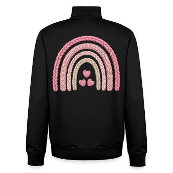 Regenbogen Rosa Strickmuster - Unisex Organic Zip Sweatshirt von Stanley/Stella - Schwarz - Hinten - AI Model Male 185 light (185cm)