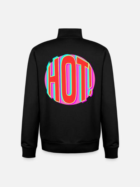 Neon Hot Retro Lettering - Unisex Organic Zip Sweatshirt by Stanley/Stella - black