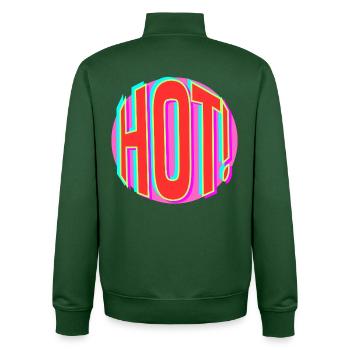 Neon Hot Retro Schriftzug - Unisex Organic Zip Sweatshirt von Stanley/Stella - Flaschengrün - Hinten - AI Model Male 185 dark (185cm)