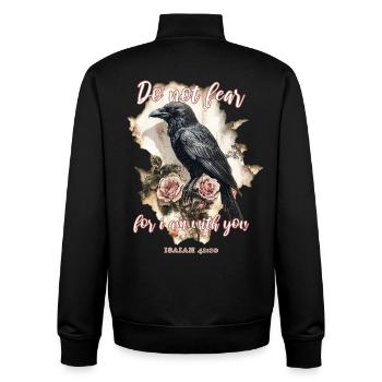 Raven Christian Quote - Unisex Organic Zip Sweatshirt by Stanley/Stella - black - Back - AI Model Male 185 light (185cm)