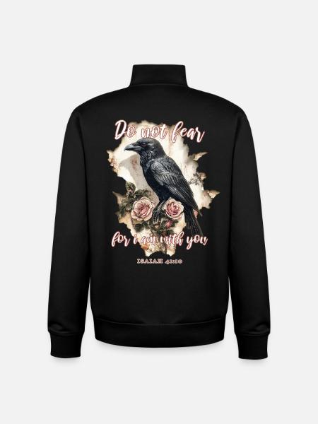 Raven Christian Quote - Unisex Organic Zip Sweatshirt by Stanley/Stella - black