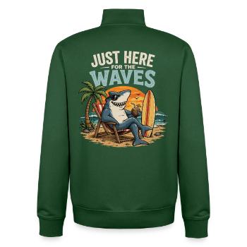 Just Here for the Waves - Unisex Organic Zip Sweatshirt von Stanley/Stella - Flaschengrün - Hinten - AI Model Male 185 dark (185cm)