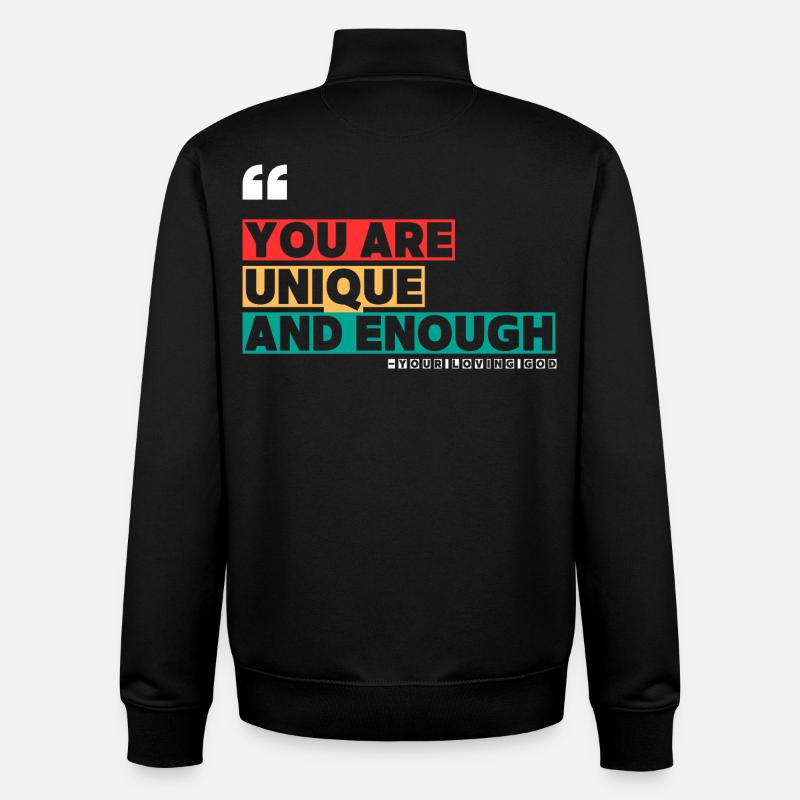 You_are_Unique2 - Unisex Organic Zip Sweatshirt by Stanley/Stella - black