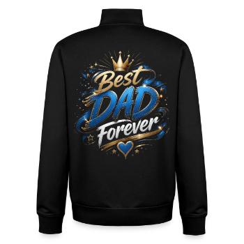 Bestes Papa Forever Kronen-Design - Unisex Organic Zip Sweatshirt von Stanley/Stella - Schwarz - Hinten - AI Model Male 185 light (185cm)