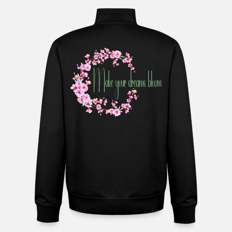 Make your dream bloom - Unisex Organic Zip Sweatshirt by Stanley/Stella - black