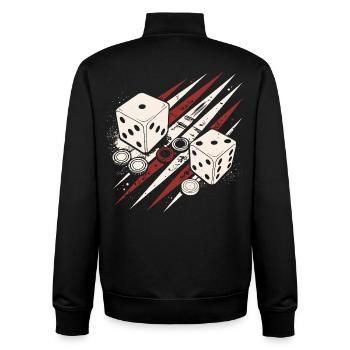 Backgammon | Jeu de société | Don - Sweat zippé unisexe en coton bio Stanley/Stella - noir - Dos - AI Model Male 185 light (185cm)