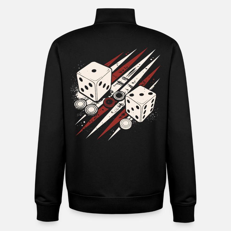 Backgammon | Board Game | Gift - Unisex Organic Zip Sweatshirt by Stanley/Stella - black