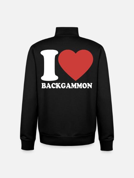 I love Backgammon | Board Game | Gift - Unisex Organic Zip Sweatshirt by Stanley/Stella - black