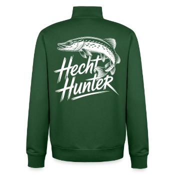 Hecht Angler - Unisex Organic Zip Sweatshirt von Stanley/Stella - Flaschengrün - Hinten - AI Model Male 185 dark (185cm)