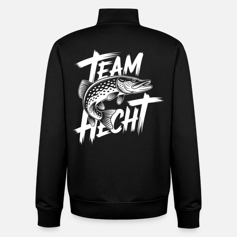 Brochet prédateur - Sweat zippé unisexe en coton bio Stanley/Stella - noir