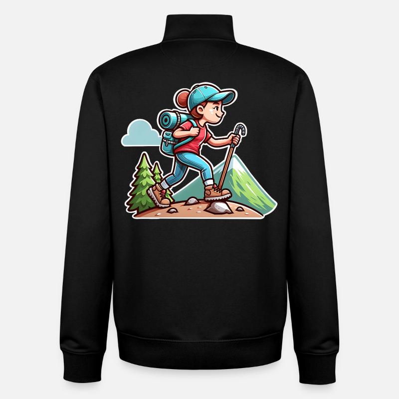 Wanderin Wandern - Unisex Organic Zip Sweatshirt von Stanley/Stella - Schwarz