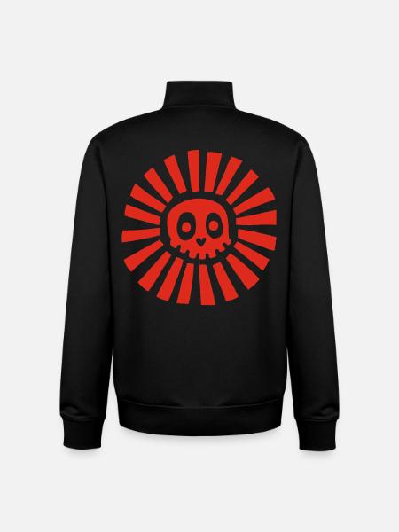 Red Sunny Skull - Unisex Organic Zip Sweatshirt by Stanley/Stella - black