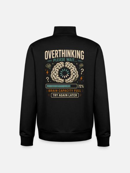 Overthinking in Expectation: Brain Full - Unisex Organic Zip Sweatshirt by Stanley/Stella - black
