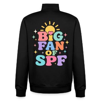 SPF Sonnenschutz Fan Sommer Sonne - Unisex Organic Zip Sweatshirt von Stanley/Stella - Schwarz - Hinten - AI Model Male 185 light (185cm)