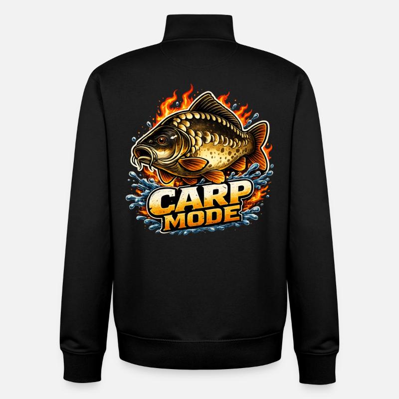 Karpfenmodus - Unisex Organic Zip Sweatshirt von Stanley/Stella - Schwarz